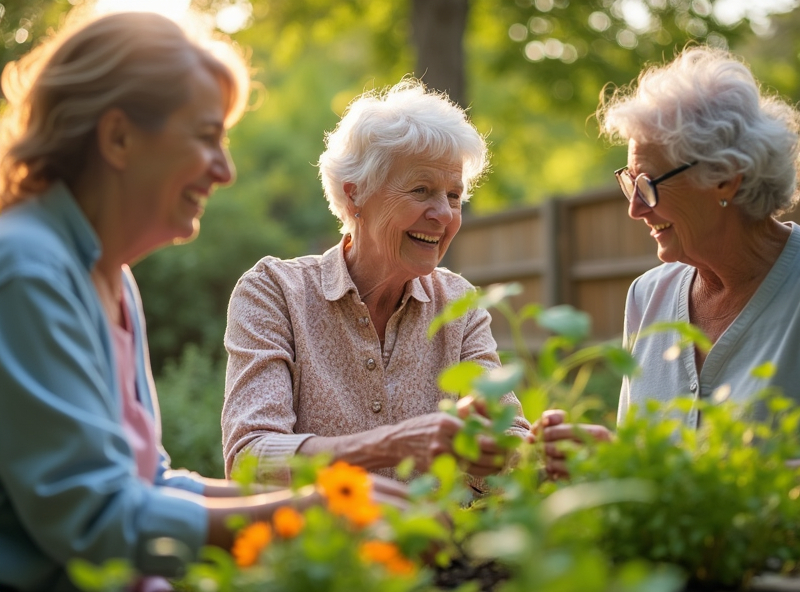Community garden activity with seniors